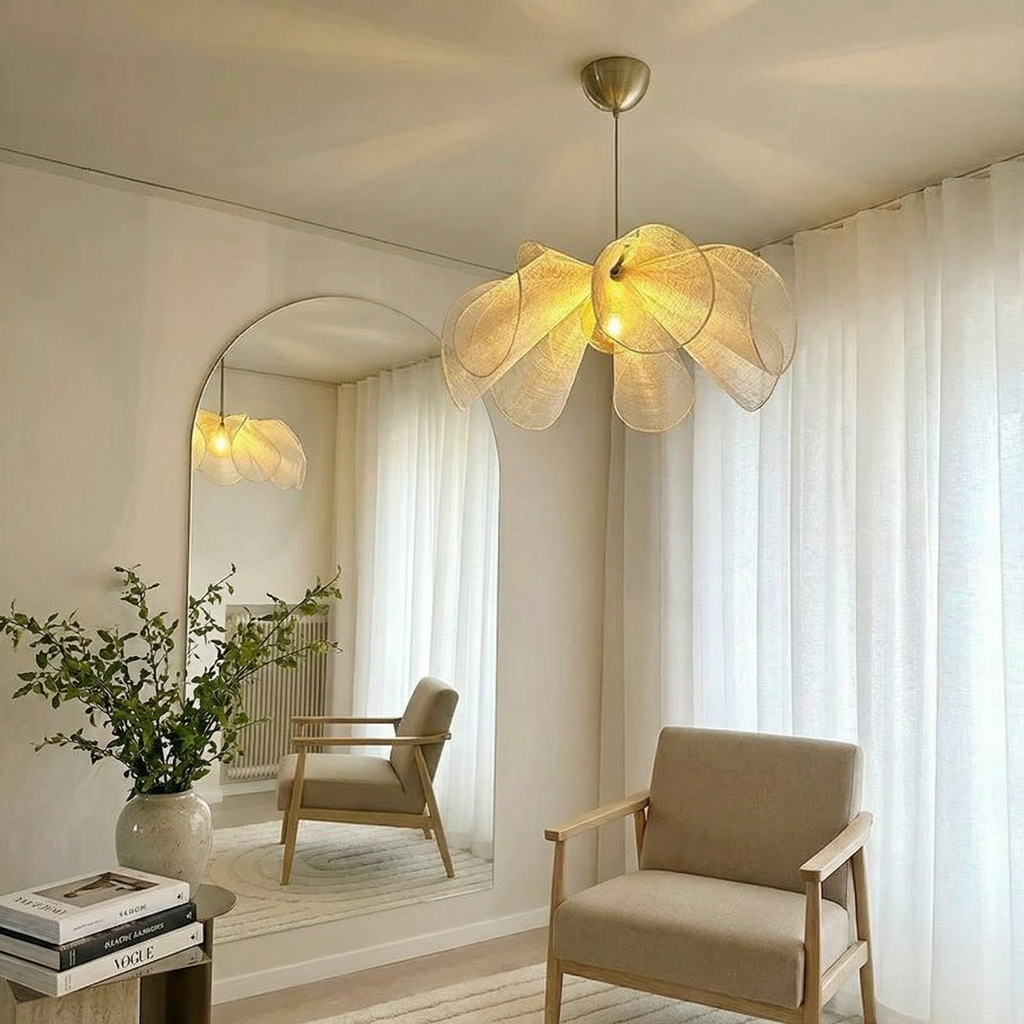 Aurea Light Elegant Nostalgic Fabric Pendant Light Fixture