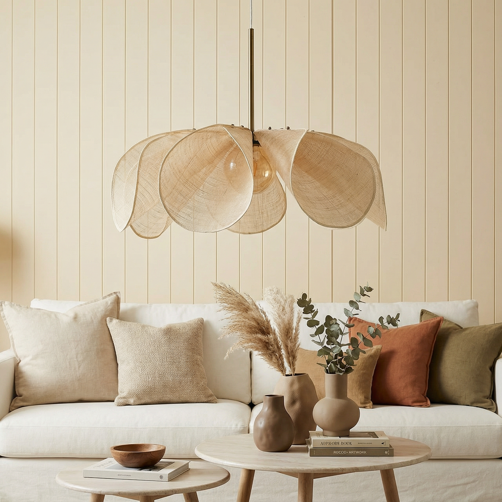 Aurea Light Elegant Nostalgic Fabric Pendant Light Fixture