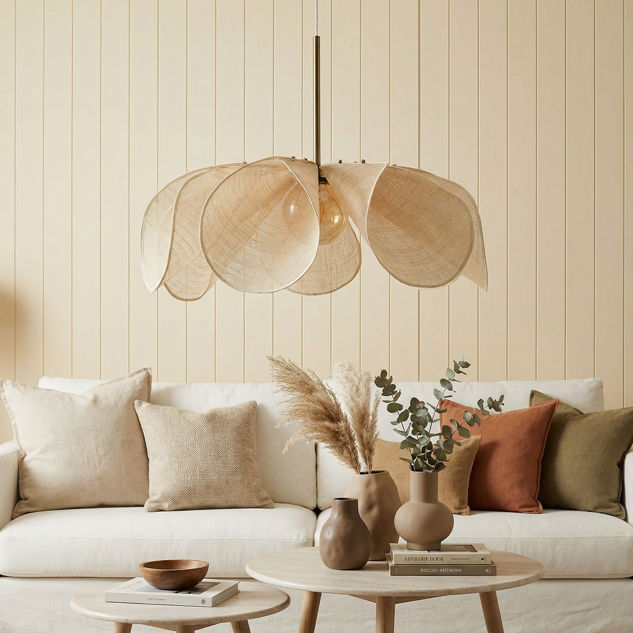 Aurea Light Elegant Nostalgic Fabric Pendant Light Fixture