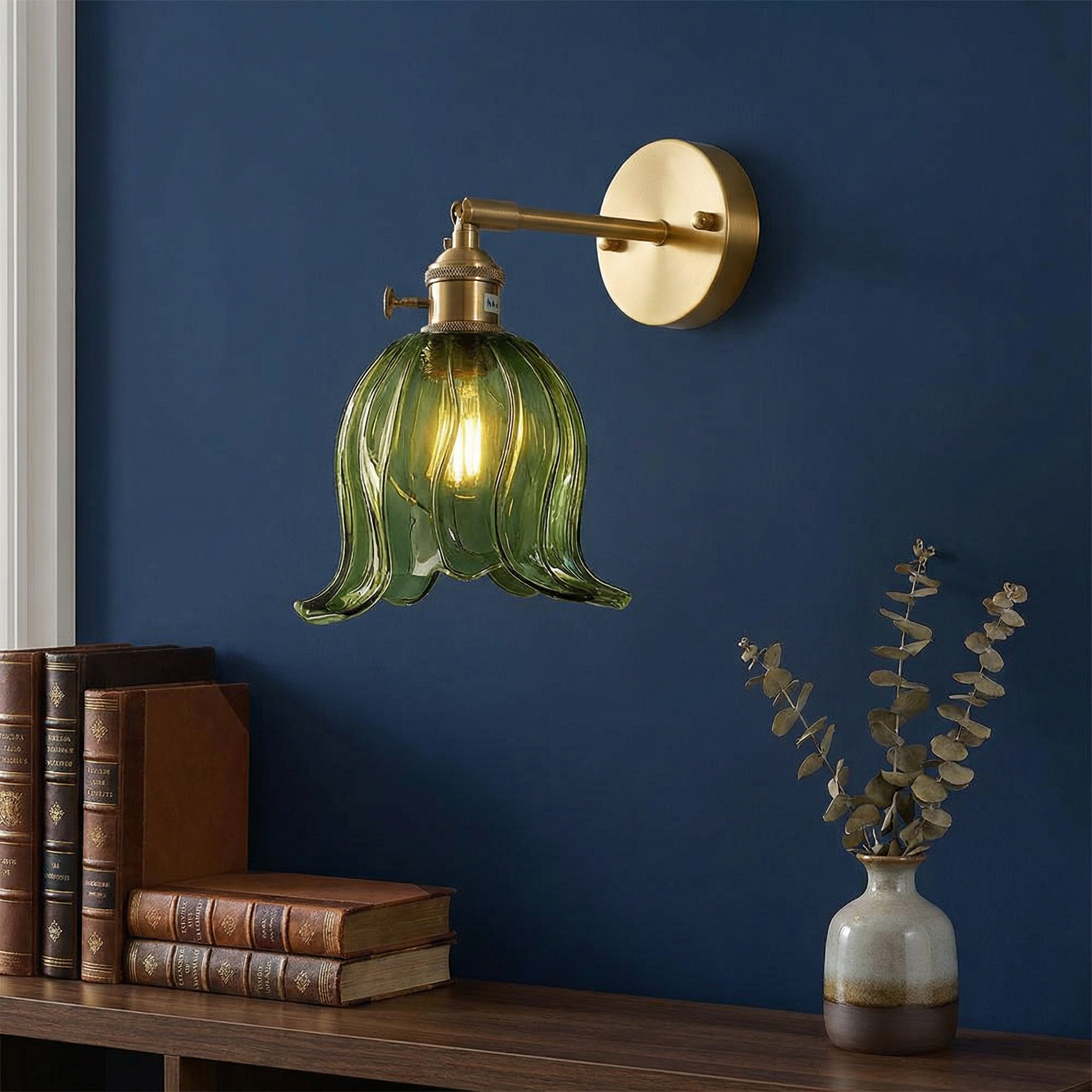 PetalAura Glass Wall Light With Soft LED Glow Modern Sconce For Cozy Ambiance