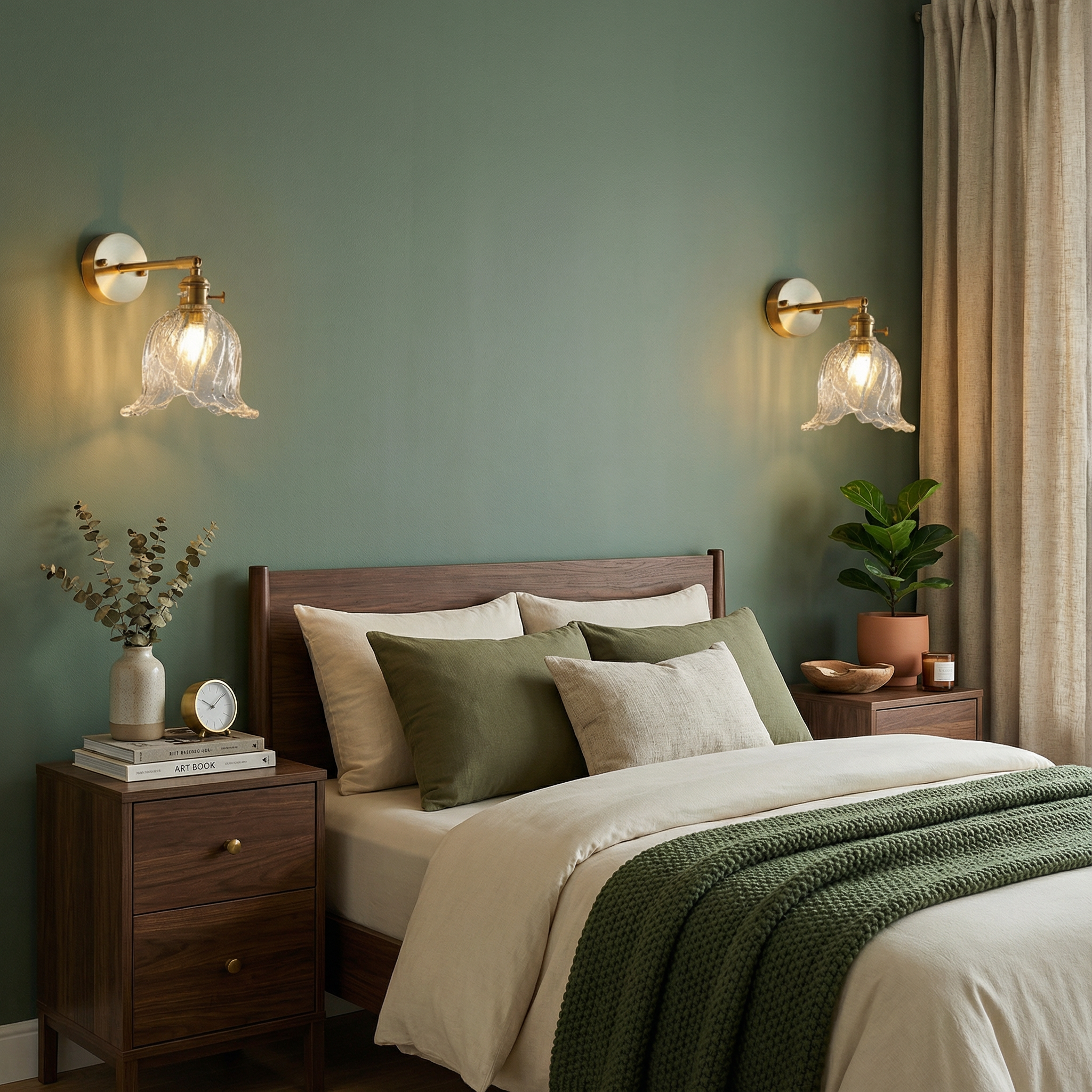 PetalAura Glass Wall Light With Soft LED Glow Modern Sconce For Cozy Ambiance