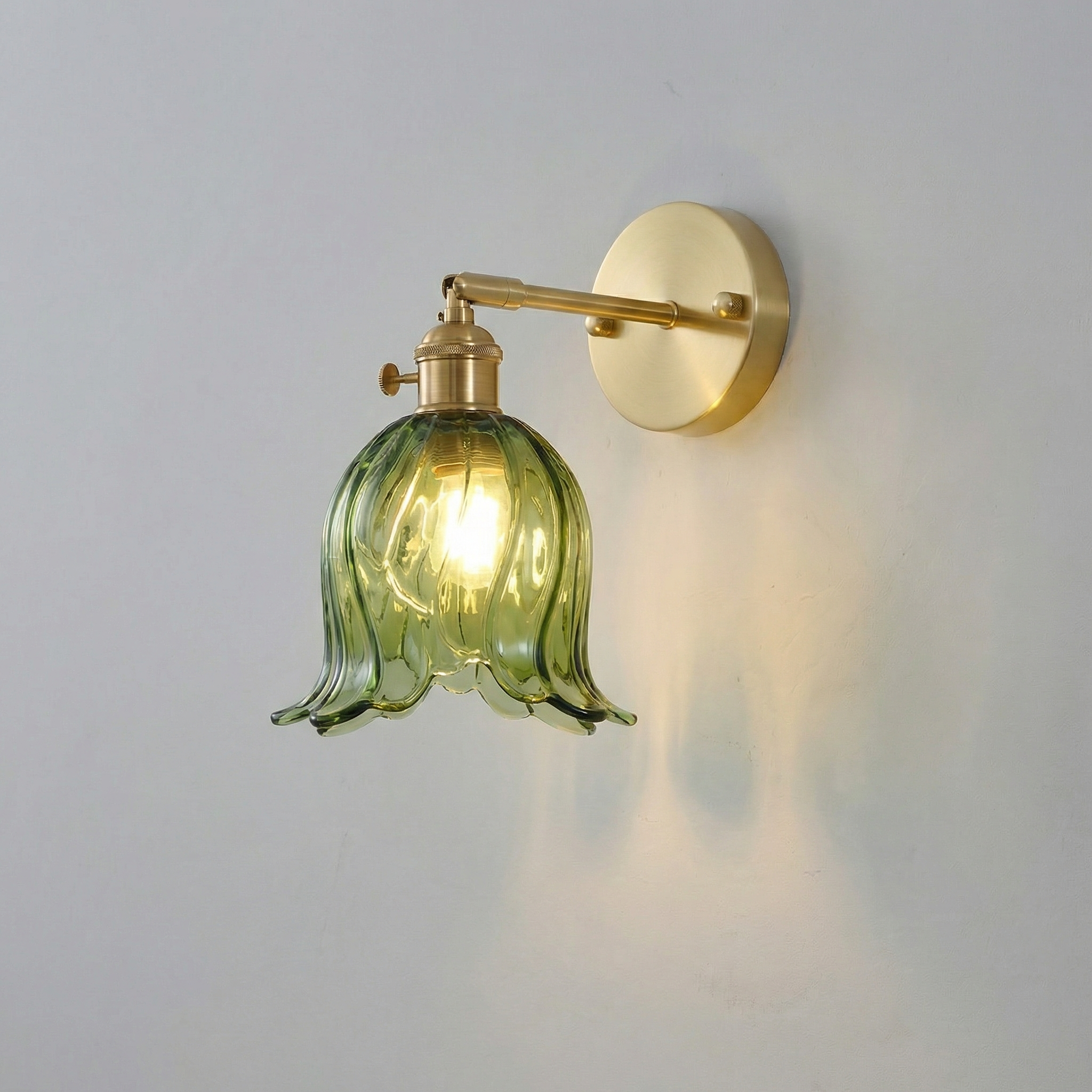 PetalAura Glass Wall Light With Soft LED Glow Modern Sconce For Cozy Ambiance