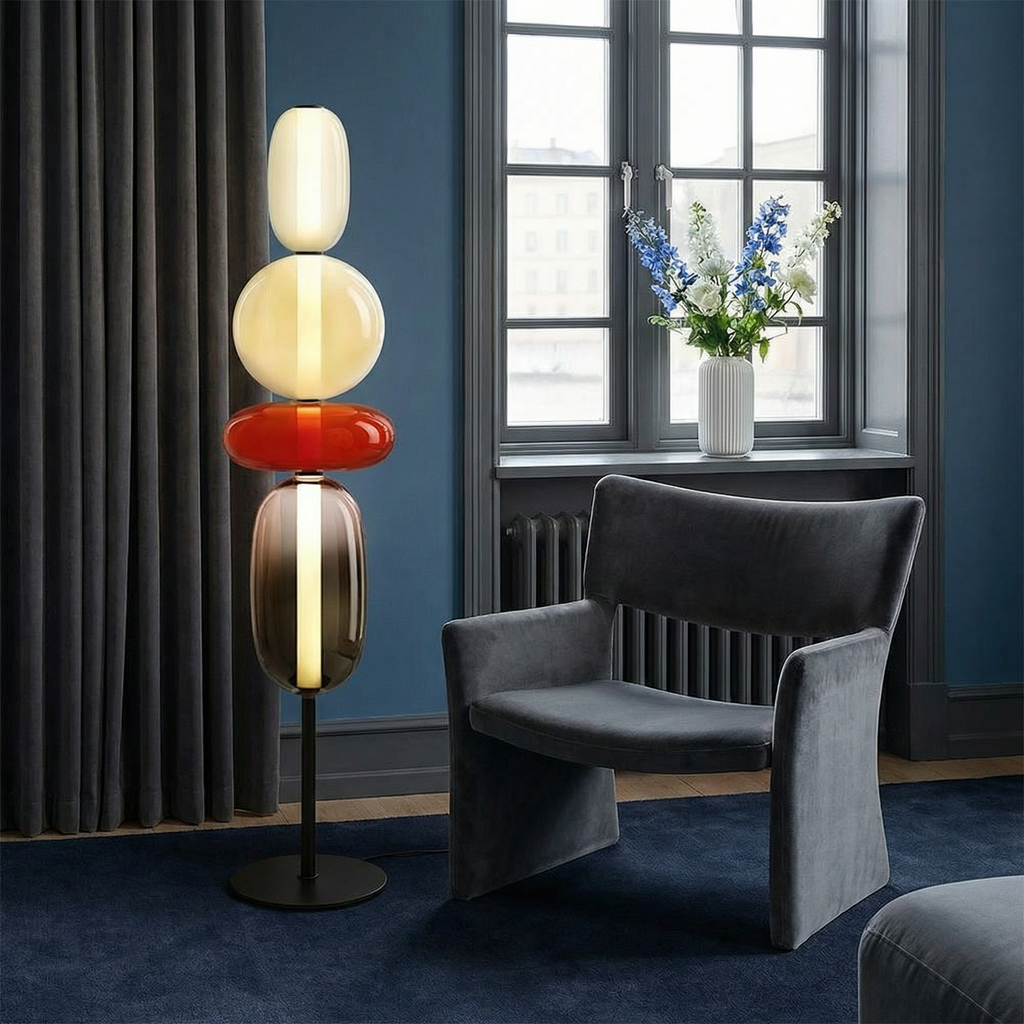 Aurora Modern Floor Lamp With Sculptural Design And Warm LED Glow For Living Room