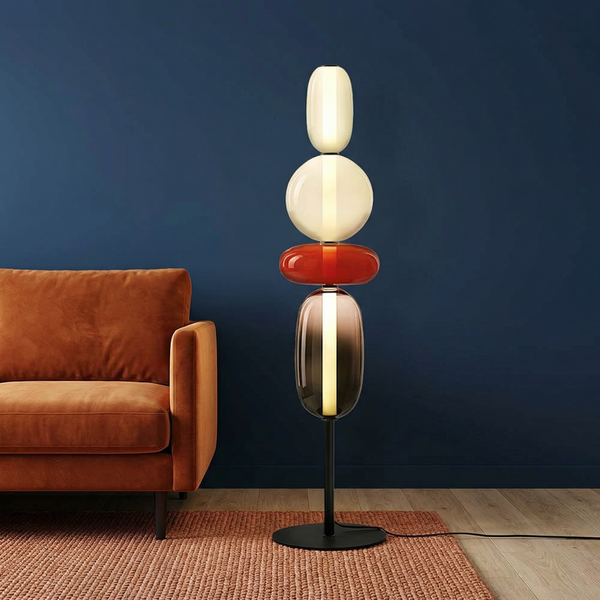 Aurora Modern Floor Lamp With Sculptural Design And Warm LED Glow For Living Room