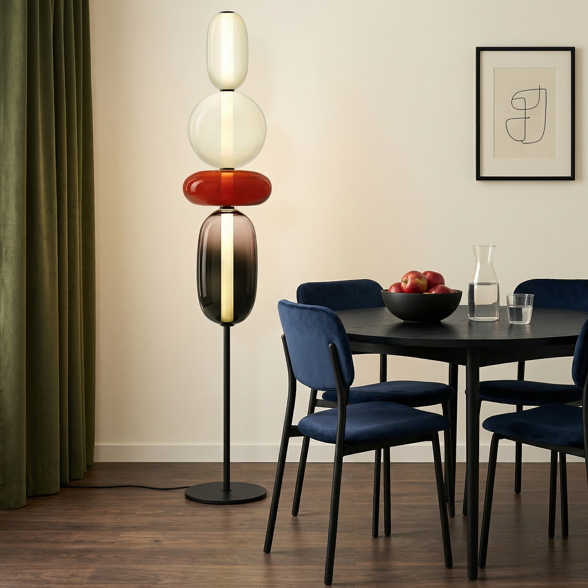 Aurora Modern Floor Lamp With Sculptural Design And Warm LED Glow For Living Room