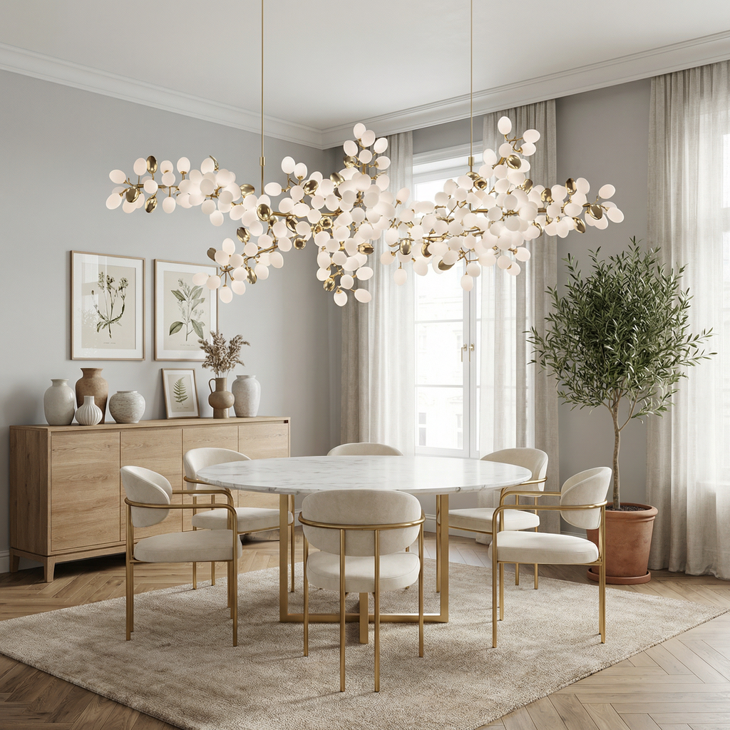 Aurelian Crystal Chandelier Adjustable Height For Dining Room And Contemporary Spaces