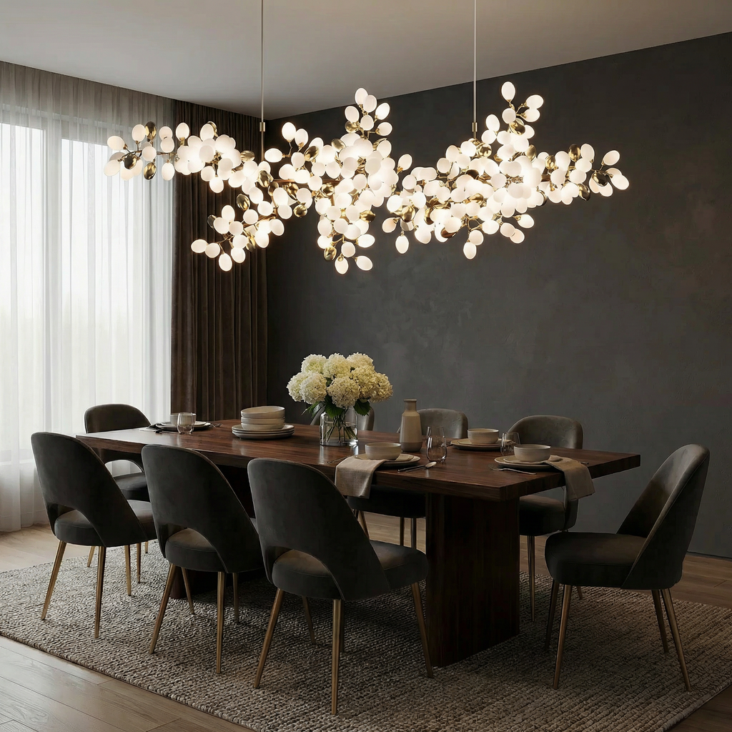 Aurelian Crystal Chandelier Adjustable Height For Dining Room And Contemporary Spaces