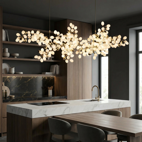 Aurelian Crystal Chandelier Adjustable Height For Dining Room And Contemporary Spaces