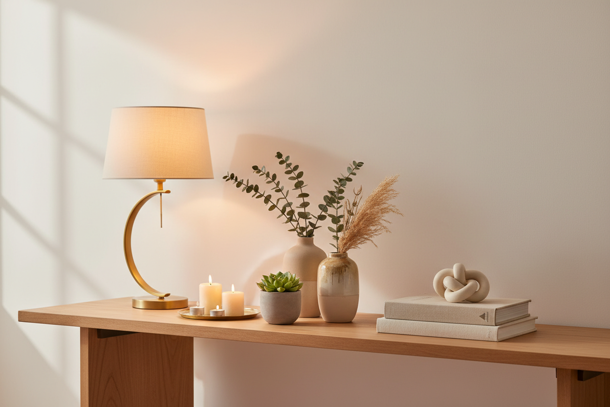 lamp and home decor header. no text